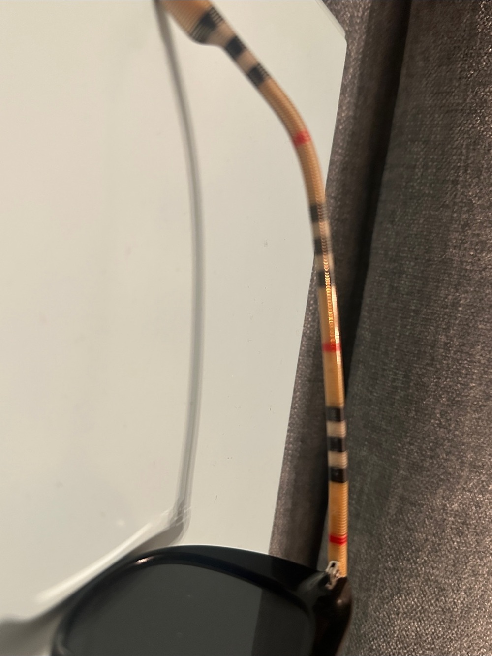 Burberry Black Sunglasses with Signature Check Temples - Picture 5 of 8